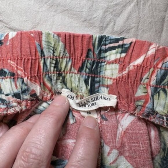 Christian Siriano‎ Tropical Linen Blend Wide Leg Pants Womens Medium Boho Beach - Picture 6 of 6